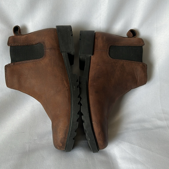SOREL Emelie Il Waterproof Chelsea Brown Boot elastic side rubber sole Sz 8 - Picture 10 of 11